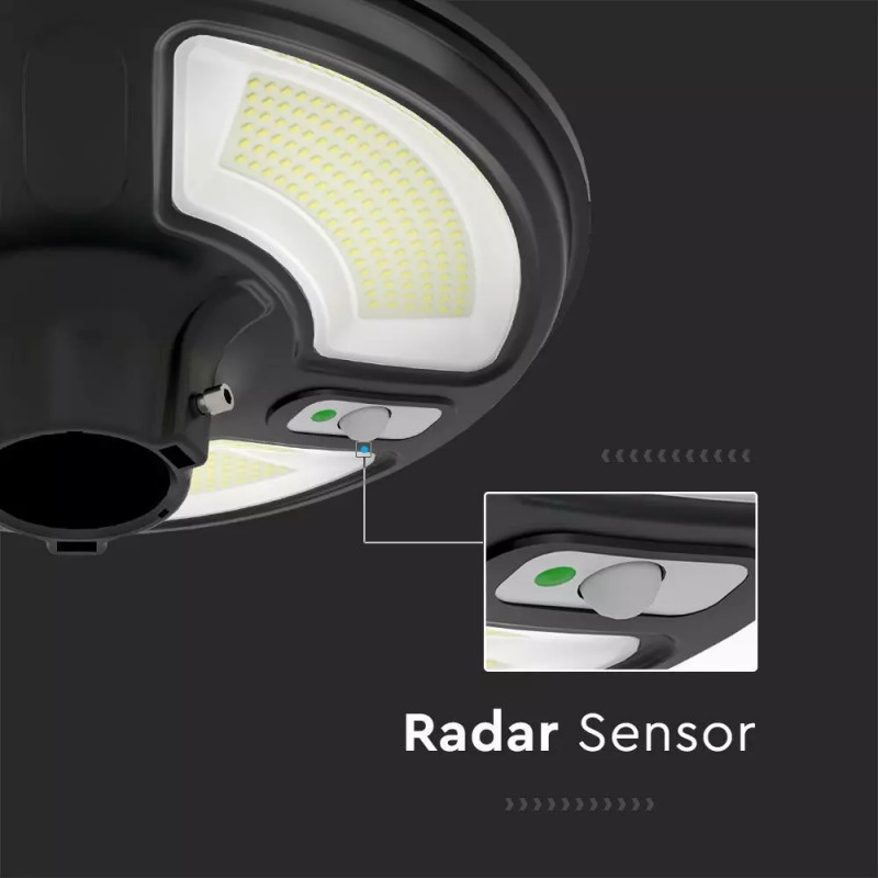 V-TAC Lampada Solare a palo LED da giardino 10W con Sensore di movimento, Telecomando e timer IP65 4000K V-TAC Lampada Solare a palo LED da giardino 10W con Sensore di movimento, Telecomando e timer IP65 4000K